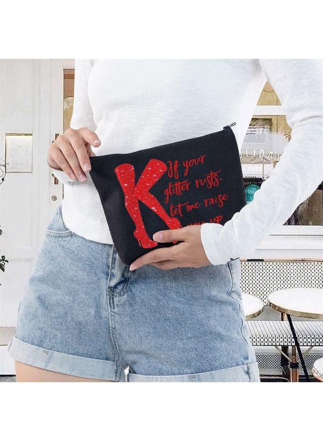 LEVLO Broadway Red Boots Cosmetic Make Up Bag Boots Queen Fans Gift If Your Glitter Rusts Let Me Raise You Up Make Up Zipper Pouch Bag For Women Girls (If Your Glitter Black) - Image 5