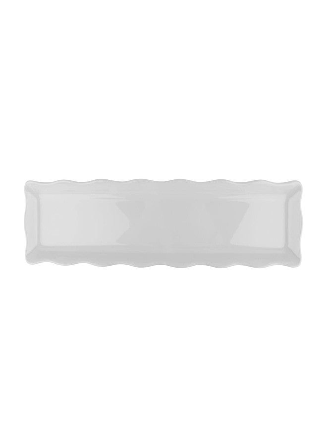 غت صينية عرض الطعام GET ML-112-W ذات الحواف المزخرفة، مقاس 19 بوصة × 5.25 بوصة، لون أبيض - Image 2