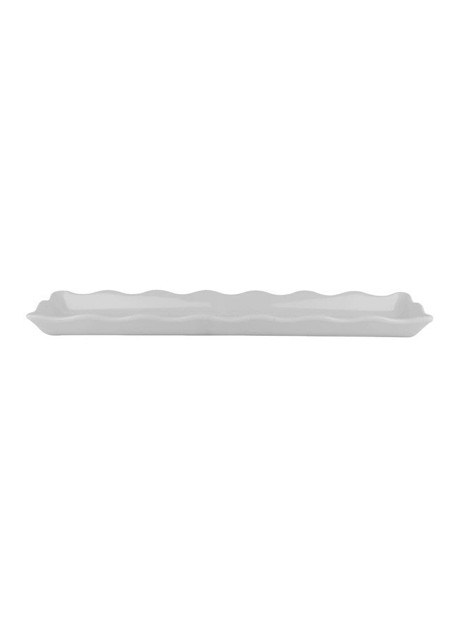غت صينية عرض الطعام GET ML-112-W ذات الحواف المزخرفة، مقاس 19 بوصة × 5.25 بوصة، لون أبيض - Image 3