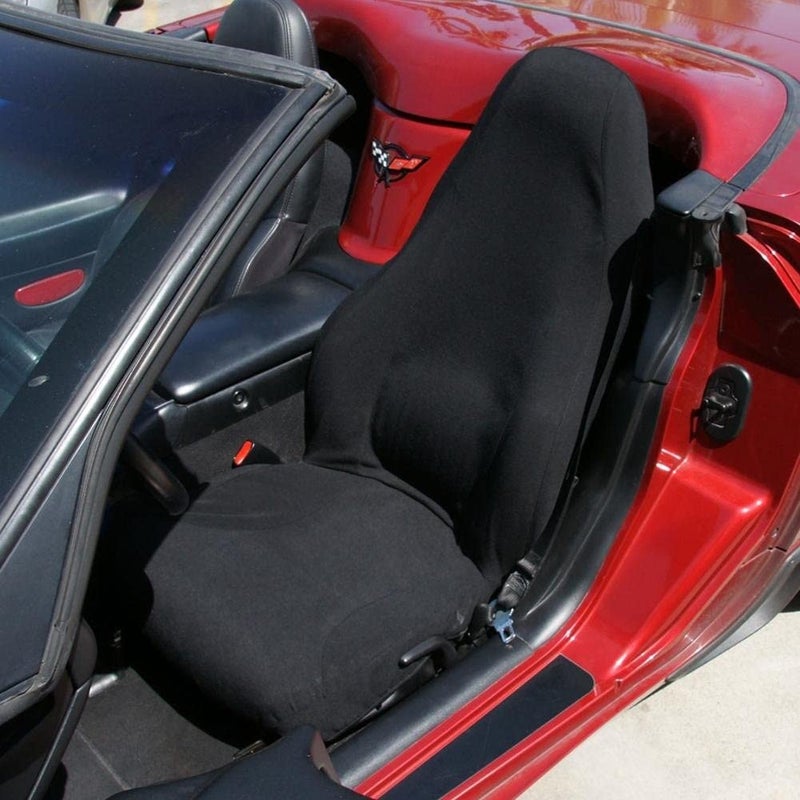 SR1 Performance New C5 Corvette Seat Covers Set of 2 Stretch Satin Material for 19972004 C5 Z06 Corvettes Black