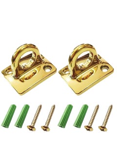 Excefore 2 Pack Wall Plate Hanging Circle Hook, Crowd Control Stanchions Safety Barriers, Suitable for Barrier Velvet VIP Rope Crowd Control (Gold)  - Image 1