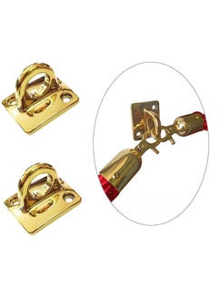 Excefore 2 Pack Wall Plate Hanging Circle Hook, Crowd Control Stanchions Safety Barriers, Suitable for Barrier Velvet VIP Rope Crowd Control (Gold)  - Image 3