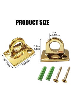 Excefore 2 Pack Wall Plate Hanging Circle Hook, Crowd Control Stanchions Safety Barriers, Suitable for Barrier Velvet VIP Rope Crowd Control (Gold)  - Image 2