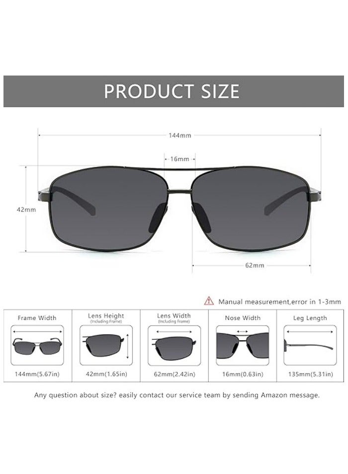 Ultra Lightweight Rectangular Polarized Sunglasses UV400 Protection - Image 5