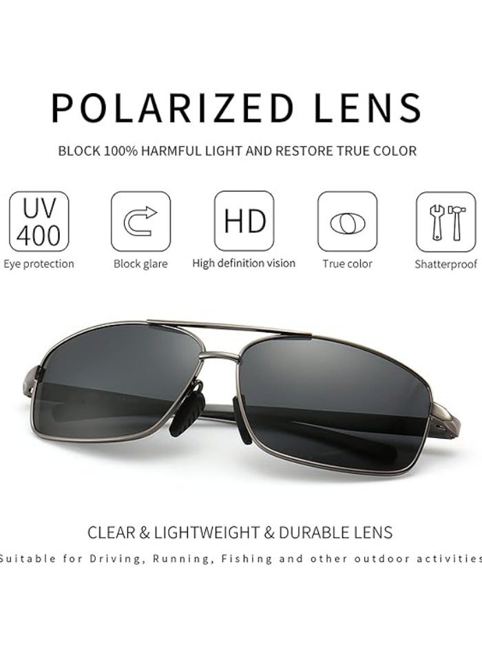 Ultra Lightweight Rectangular Polarized Sunglasses UV400 Protection - Image 2