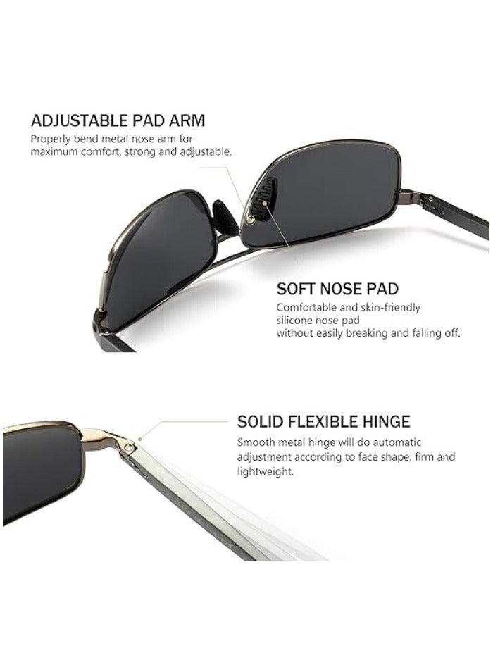 Ultra Lightweight Rectangular Polarized Sunglasses UV400 Protection - Image 4