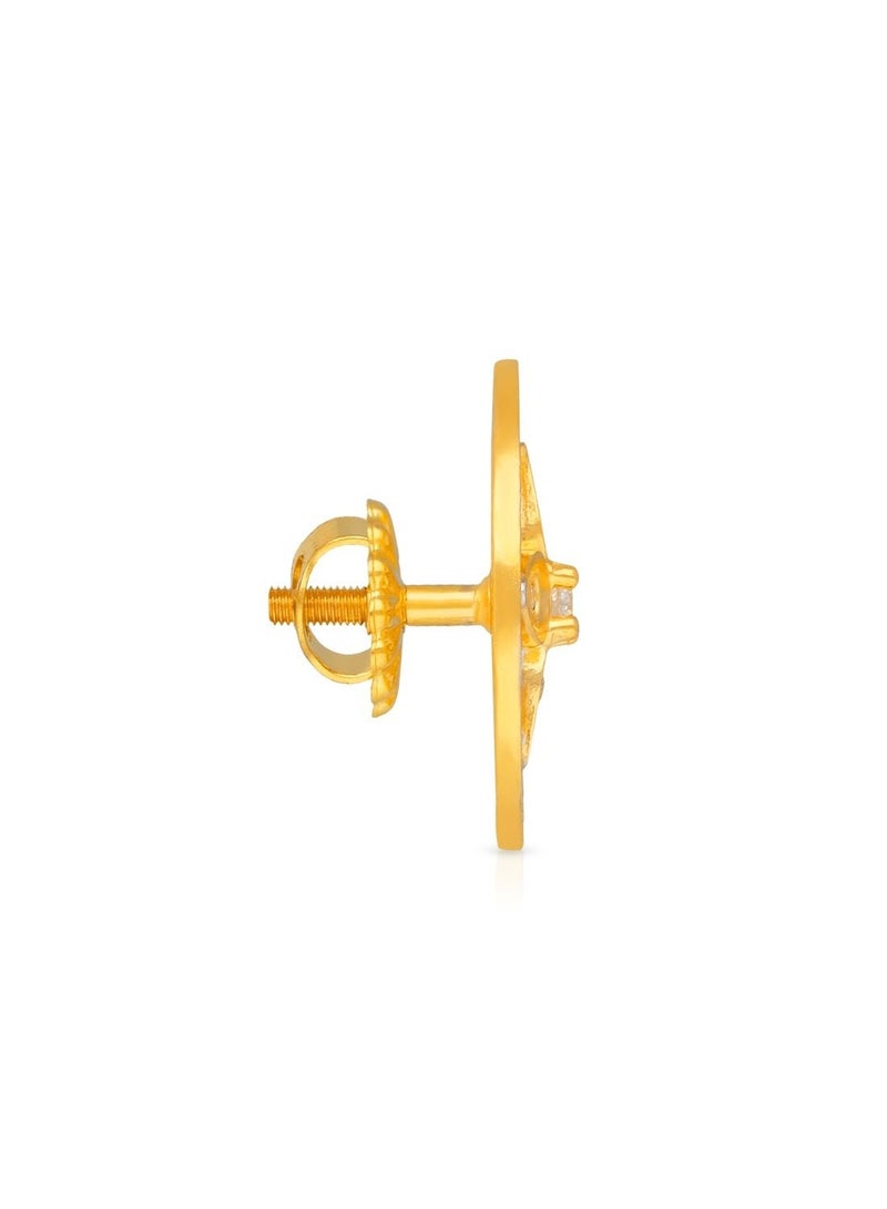 Malabar Gold and Diamonds 22 Karat 916 Purity Studs Style Screw Nut Earring for Women ERDZL52267 - Image 3