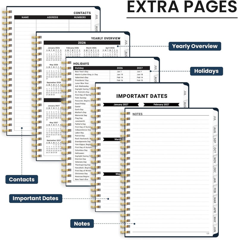ZOTIA Planner 2026-2027, Monthly and Weekly Academic Planner July 2026 - June 2027, Hardcover Student Teacher Planning Agenda Calendar Book with Tabs, Perfect for Office School Supplies, A4 (8.5" x 11 - Image 5