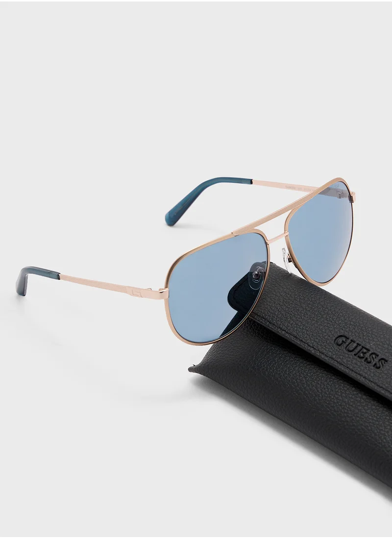 GUESS Metal Frame Aviator Sunglasses