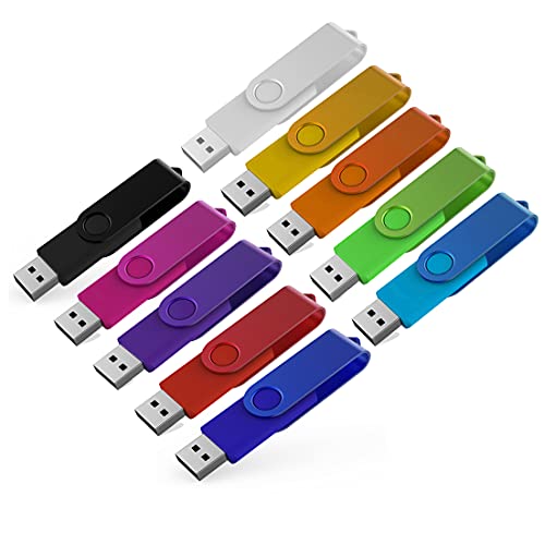 MAKACTUA 32GB 10 Colors USB Flash Drive,MAKACTUA USB 2.0 Thumb Drives Swivel Memory Stick Jump Pen Zip Drive - Image 3