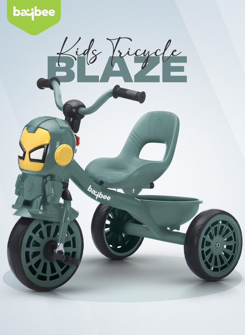 BAYBEE Blaze Baby Tricycle for Kids, Smart Plug n Play Kids Cycle with Music, Light, High backrest & Rear Storage Baskets | Kids Tricycle | Baby Cycle for Kids 2 to 5 Years Boy Girl Green - Image 2