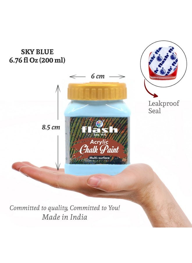Flash - Flash Artist Acrylic Chalk Paint 200ml (Sky Blue) - Image 1