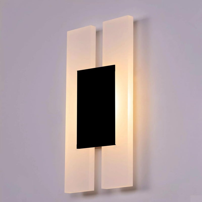 Groeien 15 Watts Rectangular LED Bedside Fancy Acrylic Wall Lighting Fixtures for Living Room Bathroom Bedroom 1 - Image 1