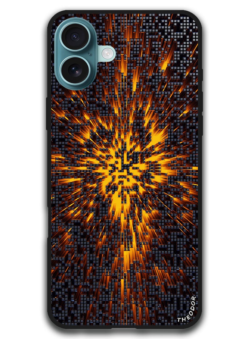 Theodor Protective Case Anti Scratch Shock Proof Bumper Cover For iPhone 16 Plus (6.7)-inch squares_structure_glow - Image 1