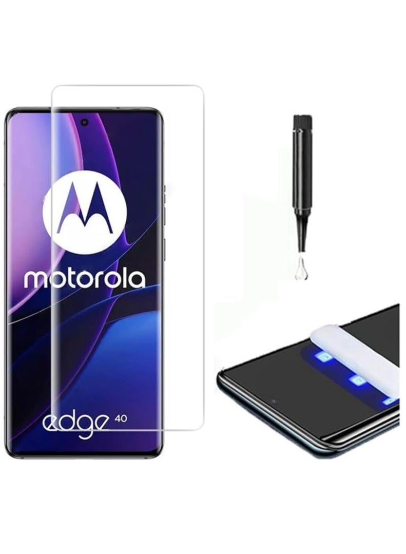 MIGOFAST Screen Protector for Motorola Edge 40 UV Tempered Glass, Film HD Screen Saver, 9H Hardness, Bubble-free Screen Replacement Protector Film - Image 2