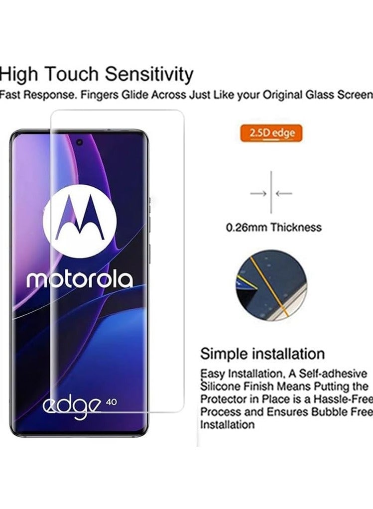 MIGOFAST Screen Protector for Motorola Edge 40 UV Tempered Glass, Film HD Screen Saver, 9H Hardness, Bubble-free Screen Replacement Protector Film - Image 3