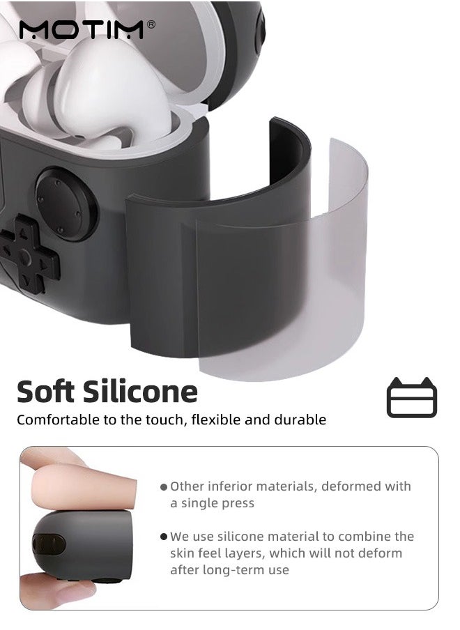 Motim - Compatible with Apple AirPods Case Pro 2nd/1st Generation with Lock, Silicone Skin AirPod Protective Case, Cartoon 3D Hard Shell Rugged Shockproof Cover for AirPods Pro with Keychain - Image 1