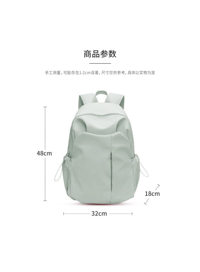 Landcase Backpack For College Girls Simple Double Shoulder Bag For Middle And High School Students Cycling Backpack Short Trip Bag 3877 Green - Image 5