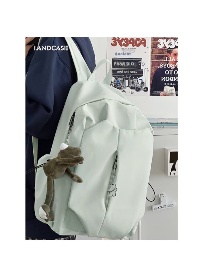 Landcase Backpack For College Girls Simple Double Shoulder Bag For Middle And High School Students Cycling Backpack Short Trip Bag 3877 Green - Image 1