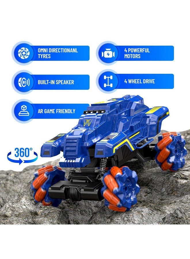 MIRANA Mirana Watch Drifter 4WD 4x4 RC Car Toy for Kids - Gesture Remote & App Controlled High Speed Vehicle - 360° Rotation Monster Truck - Type-C USB Rechargeable - for Boys & Girls 3 to 10 Years (Blue)  - Image 2