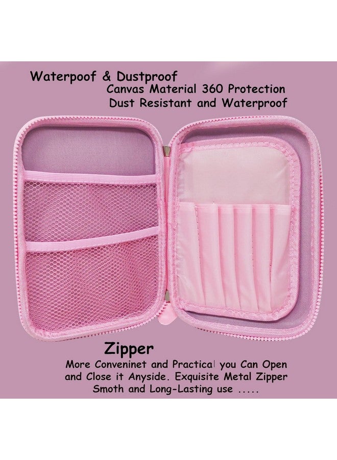 PARTEET Plastic 3D Unicorn Embossed Cover Pencil Case With Compartments, Pencil Box For Kids, School Supply For Students,Cosmetic Zip Pouch Bag For Kids. Assorted Color, Pink - Image 4