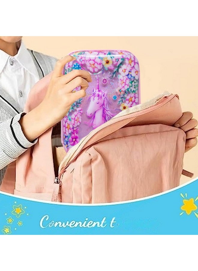 PARTEET Plastic 3D Unicorn Embossed Cover Pencil Case With Compartments, Pencil Box For Kids, School Supply For Students,Cosmetic Zip Pouch Bag For Kids. Assorted Color, Pink - Image 5