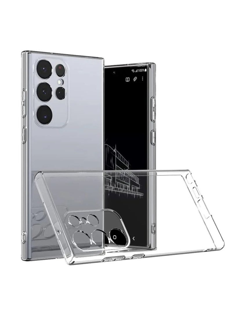 حافظة سامسونج جالاكسي S24 فائقة الوضوح ناعمة ومرنة من مادة البولي يوريثان الحراري وغطاء خلفي شفاف مقاوم للصدمات متوافق مع هاتف سامسونج جالاكسي S24 الترا كلير - Image 1