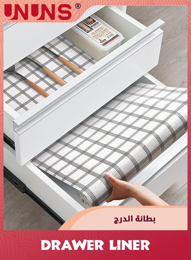 UNUNS Drawer Liner,Non-Slip Kitchen Cabinet Liners Non-Adhesive Thick Strong Grip Waterproof Washable Mats Protect Dresser Shelves Cupboard Bathroom Cabinets 0.3M×6M - Image 1
