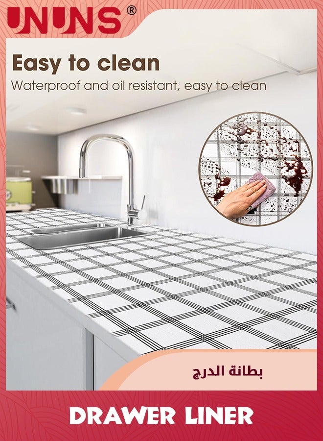 UNUNS Drawer Liner,Non-Slip Kitchen Cabinet Liners Non-Adhesive Thick Strong Grip Waterproof Washable Mats Protect Dresser Shelves Cupboard Bathroom Cabinets 0.3M×6M - Image 3