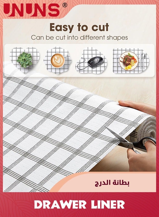 UNUNS Drawer Liner,Non-Slip Kitchen Cabinet Liners Non-Adhesive Thick Strong Grip Waterproof Washable Mats Protect Dresser Shelves Cupboard Bathroom Cabinets 0.3M×6M - Image 4