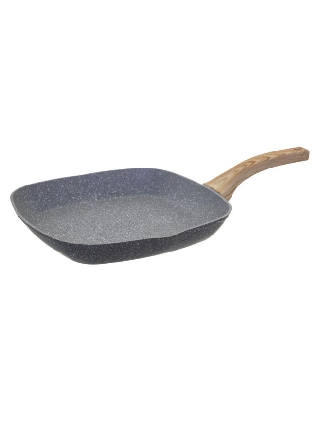 حامل ماكينة تحضير قدر شواء من الألومنيوم المدعّم اللونين الرمادي والبيج مقاس 28 سم . 120070A - Image 1