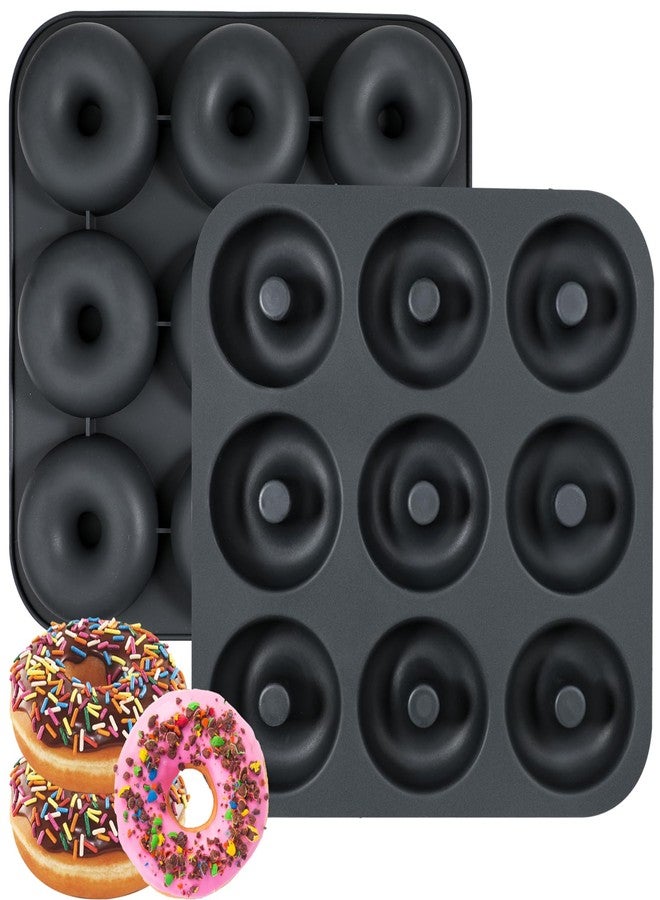 وي بيك قوالب سيليكون للخبز من ويبيك، عبوتان، قوالب دونات غير لاصقة مقاس 3.2 بوصة، قوالب دونات وقوالب بيغل بتسعة تجاويف، مصنوعة من مواد آمنة غذائيًا وخالية من مادة BPA وآمنة للغسل في غسالة الأطباق - Image 1