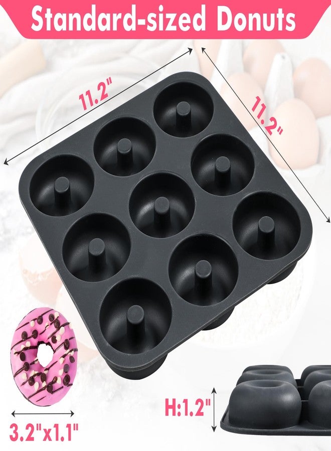 وي بيك قوالب سيليكون للخبز من ويبيك، عبوتان، قوالب دونات غير لاصقة مقاس 3.2 بوصة، قوالب دونات وقوالب بيغل بتسعة تجاويف، مصنوعة من مواد آمنة غذائيًا وخالية من مادة BPA وآمنة للغسل في غسالة الأطباق - Image 2