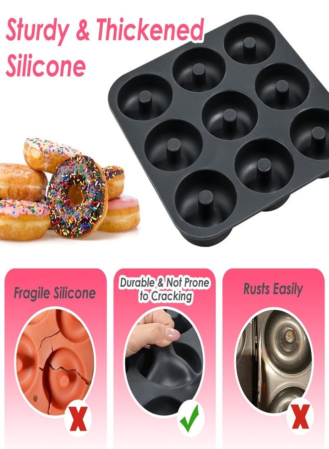 وي بيك قوالب سيليكون للخبز من ويبيك، عبوتان، قوالب دونات غير لاصقة مقاس 3.2 بوصة، قوالب دونات وقوالب بيغل بتسعة تجاويف، مصنوعة من مواد آمنة غذائيًا وخالية من مادة BPA وآمنة للغسل في غسالة الأطباق - Image 4
