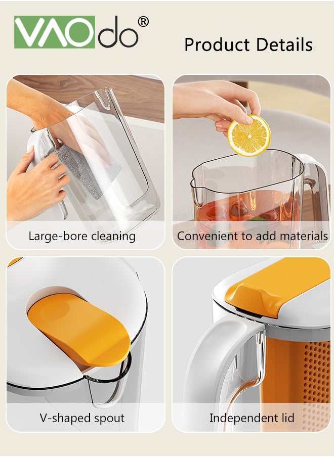 VAOdo - 5PCS Large Water Filter Pitcher for Tea and Drinking Water Milk Juice with 1 Stream Filter 4 Cup Capacity BPA Free White - Image 1