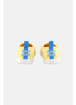 TOMS Kids Girl Daisies Slip On Casual Shoes, Yellow  - Image 2