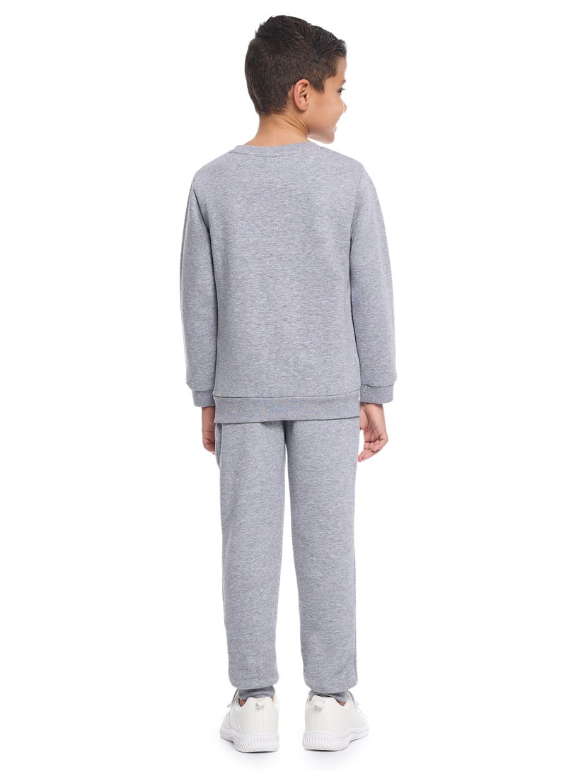 victor and jane Boys’ Brooklyn Edition Tracksuit – Grey Sweatshirt & Joggers - Image 2