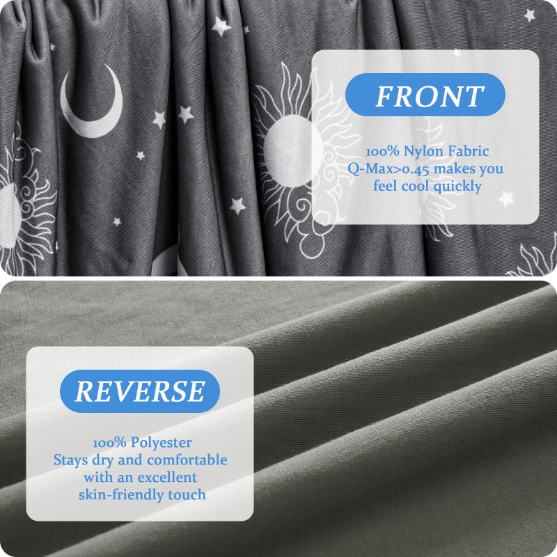 inhand Cooling Blanket Queen Size (90"x90") - Cooling Blankets for Hot Sleepers - Q-Max >0.45 Decorative Lightweight Breathable Summer Cold Blankets for Sleeping Night Sweats to Keep Cool - Dark Grey - Image 3