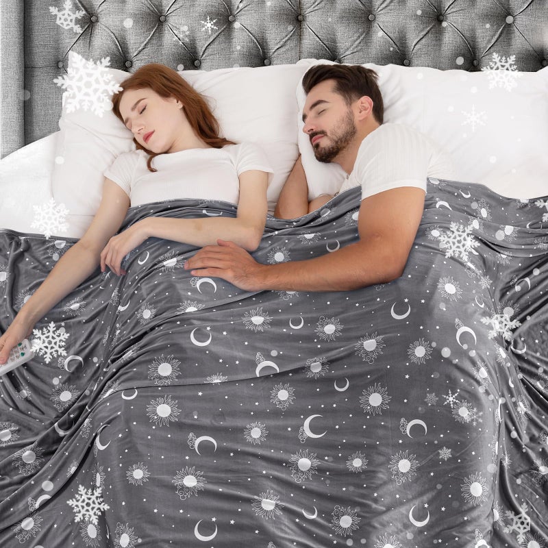 inhand Cooling Blanket Queen Size (90"x90") - Cooling Blankets for Hot Sleepers - Q-Max >0.45 Decorative Lightweight Breathable Summer Cold Blankets for Sleeping Night Sweats to Keep Cool - Dark Grey - Image 1