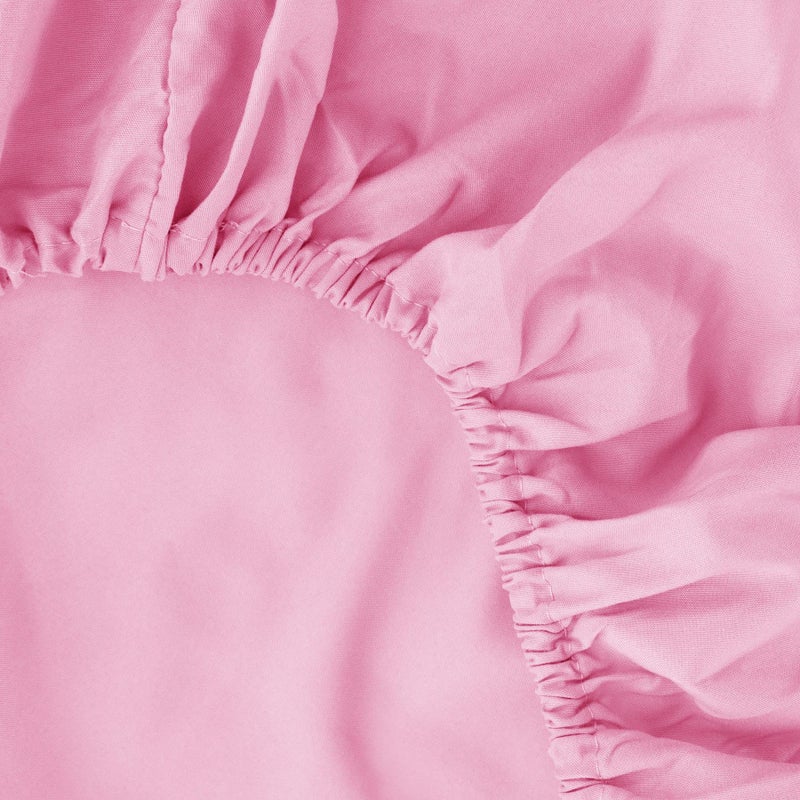 Ghooss Fitted Sheet Pink-Full Size Fitted Sheet Only-Fitted Deep Pocket Sheet-Soft Wrinkle Free Sheet-1 Pack(Pink Full) - Image 3