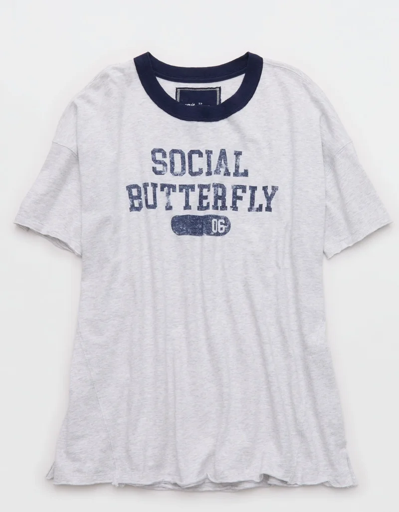 Aerie  Aerie Oversized Crew Boyfriend T-Shirt for Women | Best Price UAE