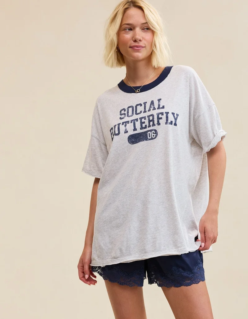 Aerie  Aerie Oversized Crew Boyfriend T-Shirt for Women | Best Price UAE