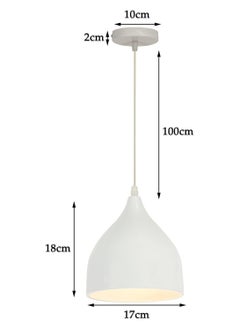 SP SUPER POWER Vintage Ceiling Light Fixture Industrial Pendant Light Iron Metal Hanging Lamp for Kitchen Island Dining Room Living Room Bedroom (White,1-Light)  - Image 2