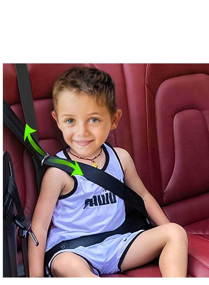SYOSI Seat Belt Adjuster for Kids Universal Seatbelt Clips Auto Car Shoulder Neck Strap Positioning Belt Also Car Seat Travel Belt to (Black) - Image 1