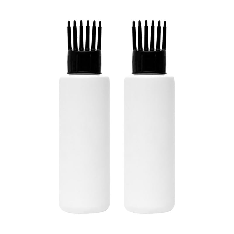 Devinez Round White HDPE Bottle 250ml Pack of 2 with White FlipTop Cap and Black Hair Applicator for Serum Essential Oils Blends DIY Skin Care Cosmetics - Image 1