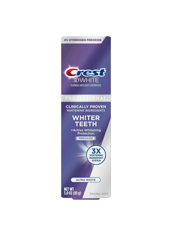 Crest 3D White Professional Ultra White Fluoride Anticavity Enamel Safe Toothpaste 3 Oz  - Image 1
