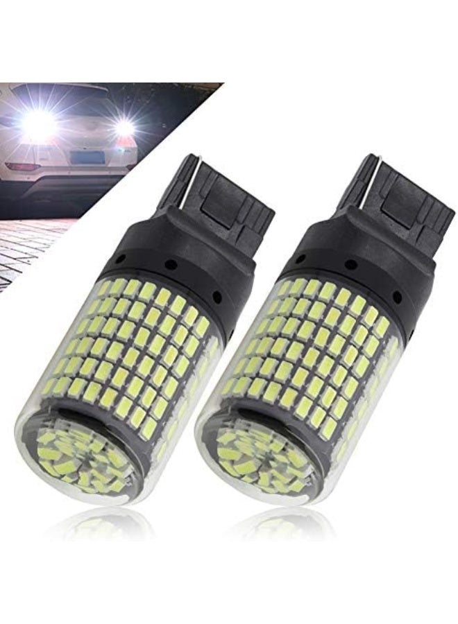 Elshafey 19.5Watts No Hyper Flash 7440 T20 W21W LED Bulbs High Power 3014 144-SMD Chips LED Bulb For Backup Reverse Lights,Turn Signal Lights(No Hyper Flash). White 2-Pack - Image 1
