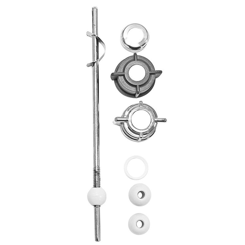 PermaFLOW PF WaterWorks PF0904 Pop-Up Drain Repair Kit - Threaded Adjustable Center Pivot/Ball Rod with 3 Nuts, Gasket, 3 Sizes of Balls, No Pull Rod/Linkage, Chrome - Image 2