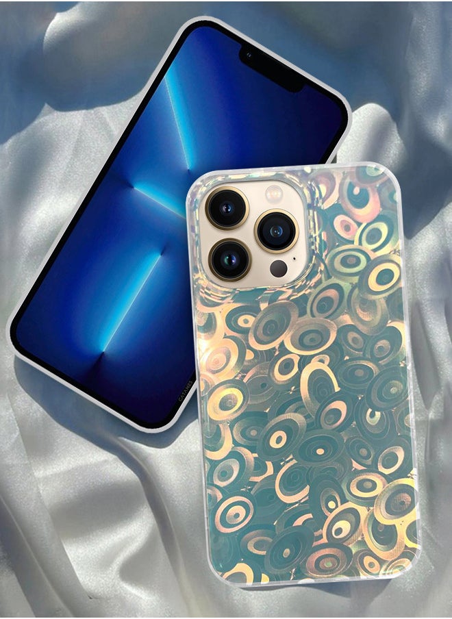 CATANES - iPhone 13 Pro Max Holographic Abstract Art Case Cover Gradient Rainbow Color Effect Aesthetic Painting Geometric Pattern Back Cover - Image 1