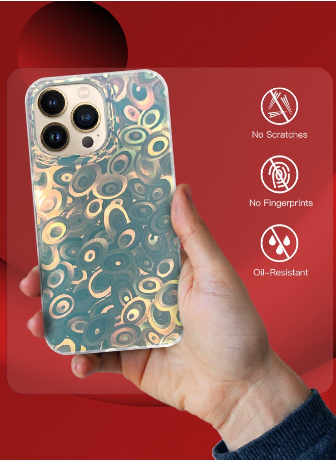 CATANES - iPhone 13 Pro Max Holographic Abstract Art Case Cover Gradient Rainbow Color Effect Aesthetic Painting Geometric Pattern Back Cover - Image 1